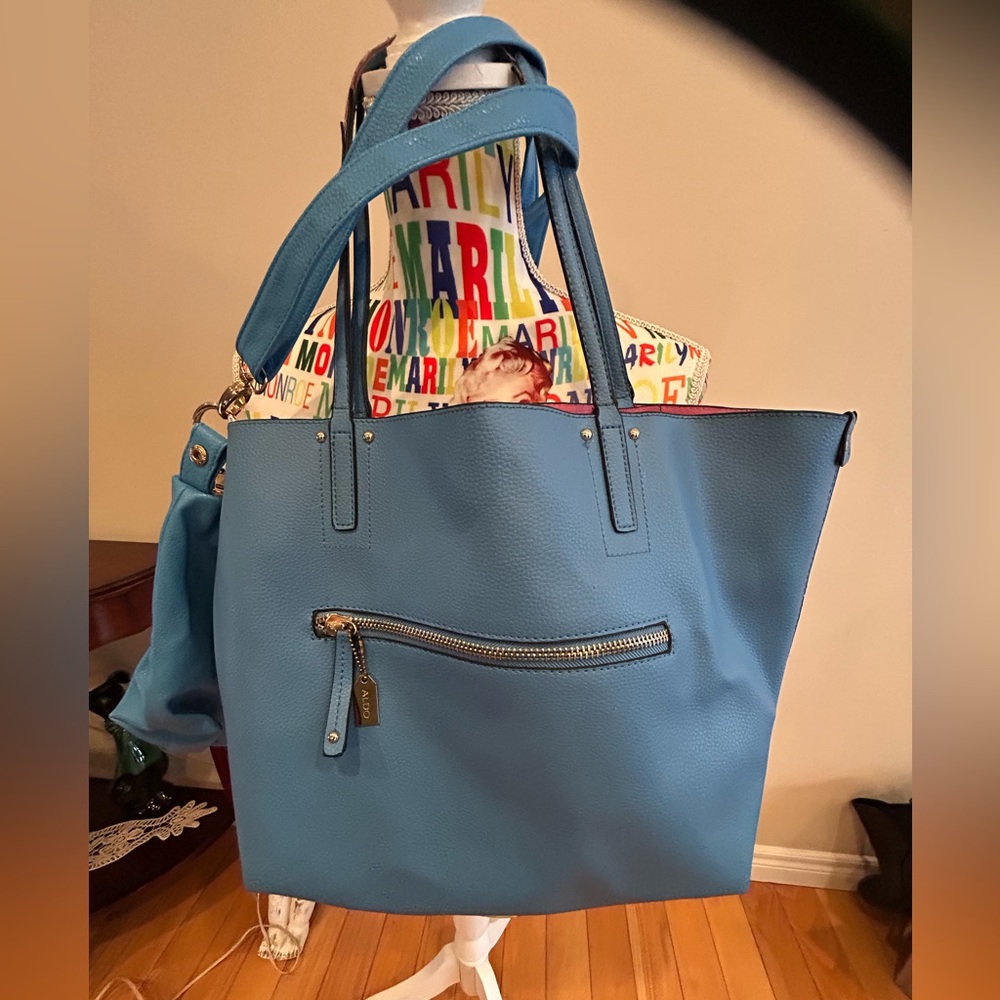 Aldo Blue Tote Bag with interior pouch.